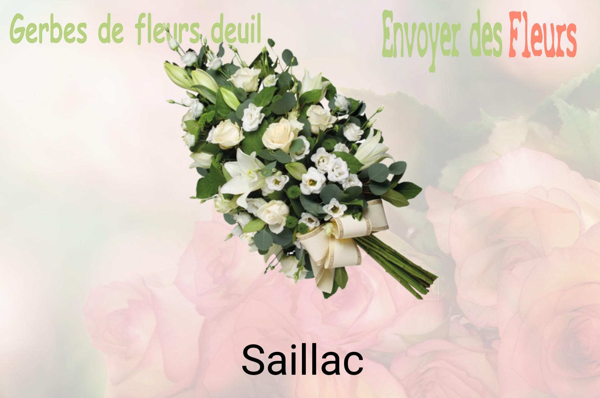 Gerbe de fleurs de deuil livrée à Saillac